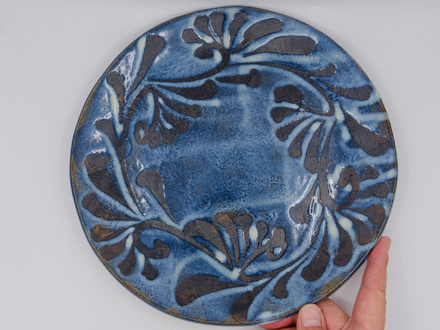 Aisai (Indigo tones)  Plate 9.5 inch - Tatara style
