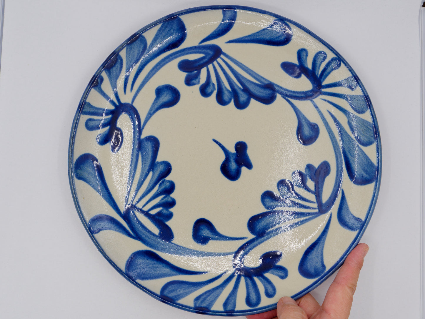 Cobalt Karakusa Pizza Plate 10.2 inch - Tatara style