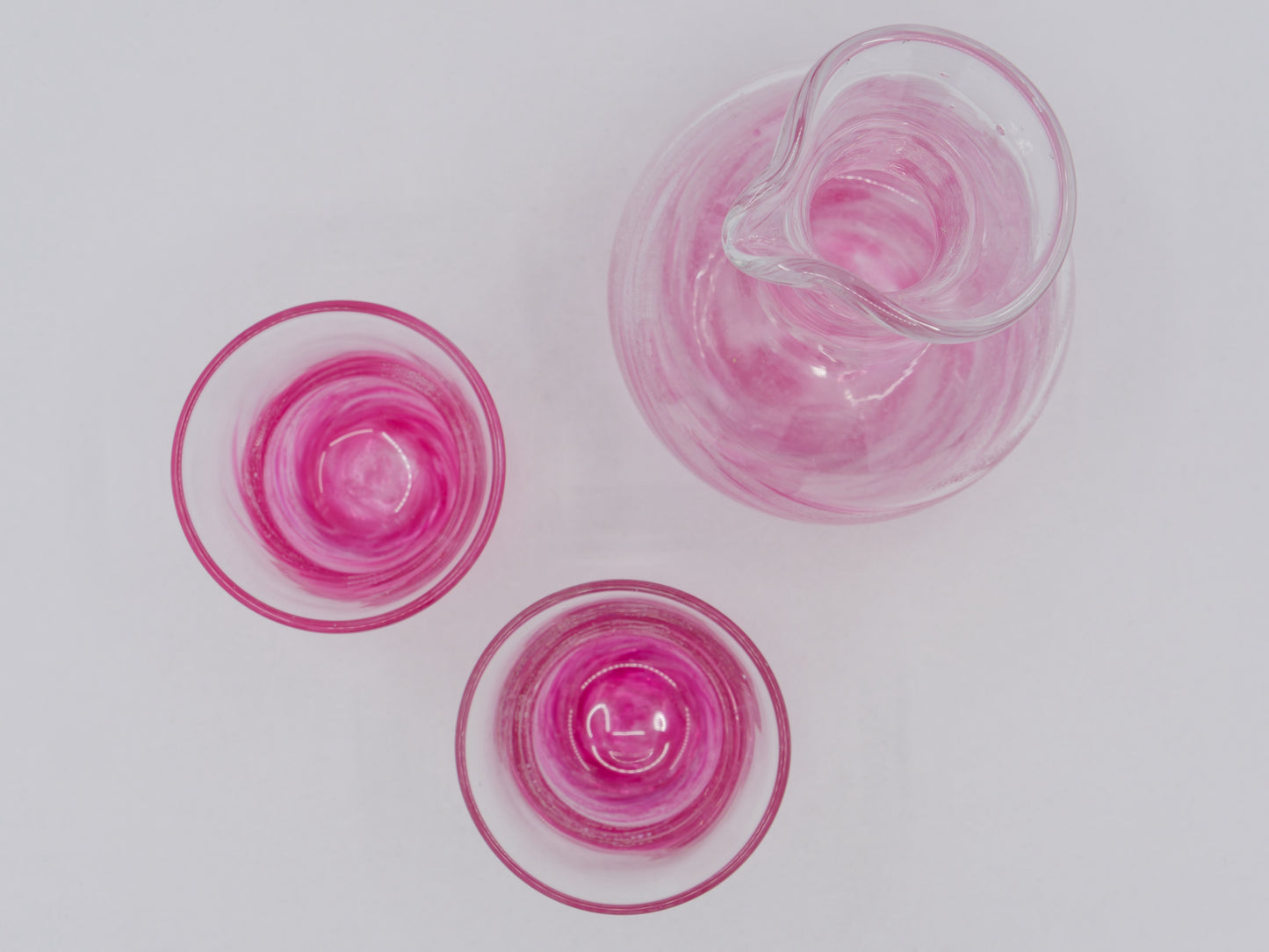Sazanami 3-Piece Sake Set -Pink
