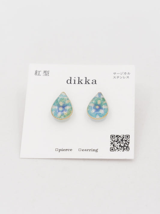 Bingata teardrop-shaped earrings