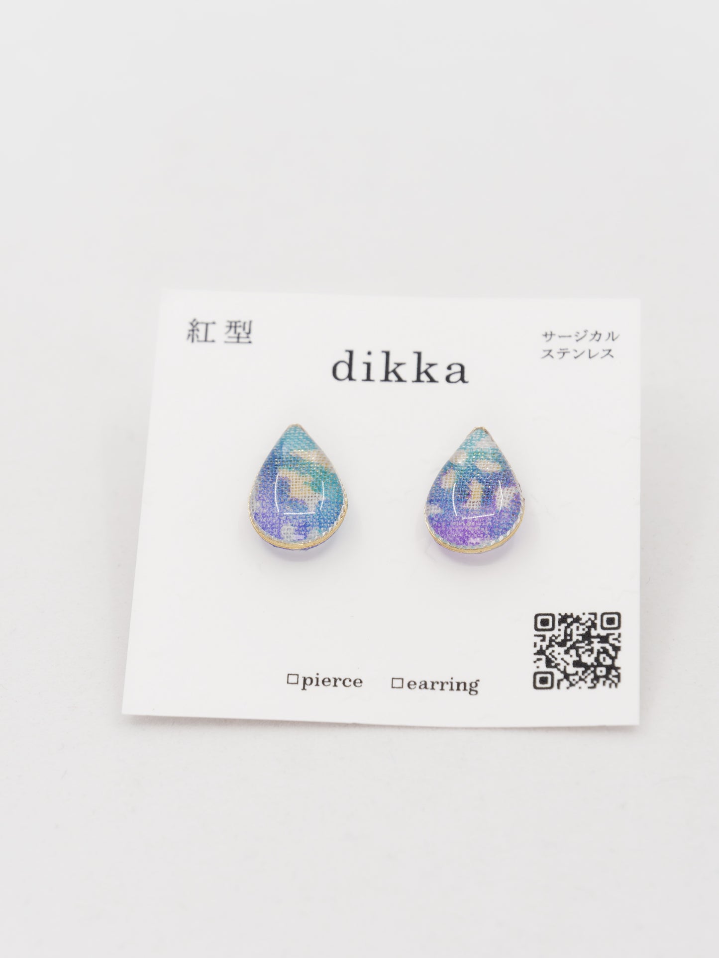 Bingata teardrop-shaped earrings
